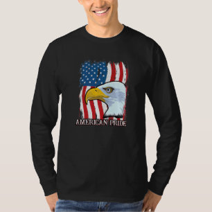 T-shirt Drapeau Américain Aigle Mullet 4 Juillet Merica Fi