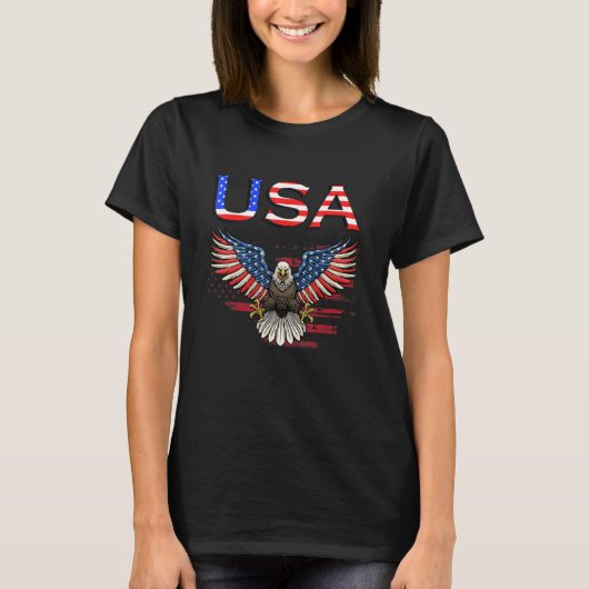 T-shirt Drapeau américain Aigle Patriotique Usa (Devant)