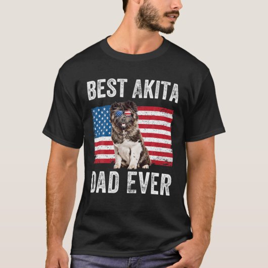T-shirt Drapeau américain Akita Dog Lo (Devant)