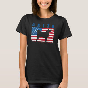 T-shirt Drapeau américain Akita pour chien