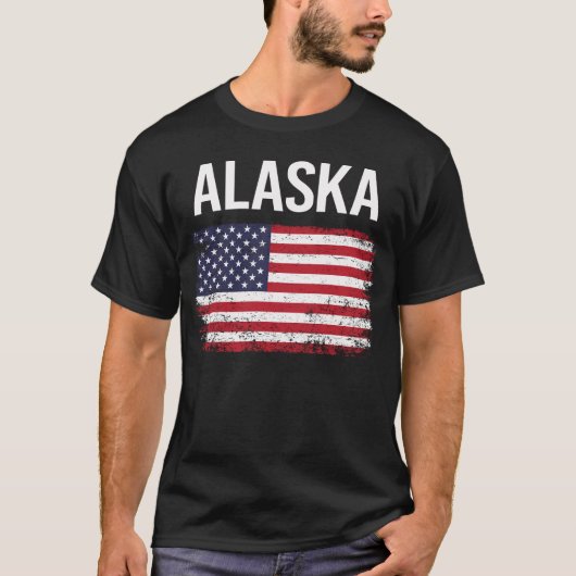 T-shirt Drapeau américain Alaska (Devant)