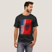 T-shirt Drapeau américain ALBANIAN ROOTS Red Eagle ALBANIA (Devant entier)
