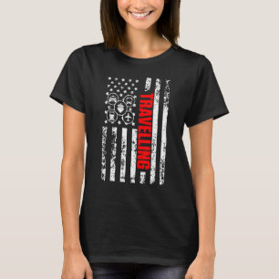T-shirt Drapeau américain américain Explorer le monde enti