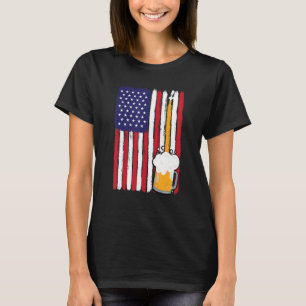 T-shirt Drapeau américain américain rétro bière artisanale
