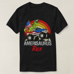 T-shirt  Drapeau américain Amerisaurus Rex Dinosaur 4 juil