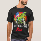 T-shirt Drapeau américain Amerisaurus Rex Dinosaur 4 juill (Devant)