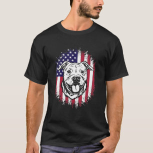 T-shirt Drapeau américain Amstaff American Staffordshire T