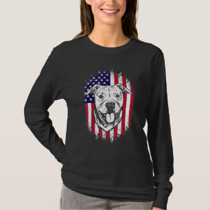 T-shirt Drapeau Américain Amstaff Staffordshire Américain