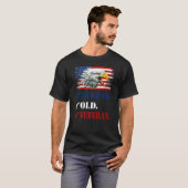 T-shirt Drapeau américain ancien vétéran Cool F (Devant entier)