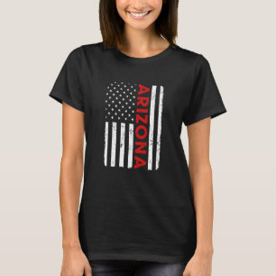 T-shirt Drapeau américain ancien vintage rétro Arizona Pri