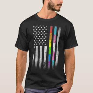 T-shirt Drapeau américain Arc-en-ciel Droits homosexuels L