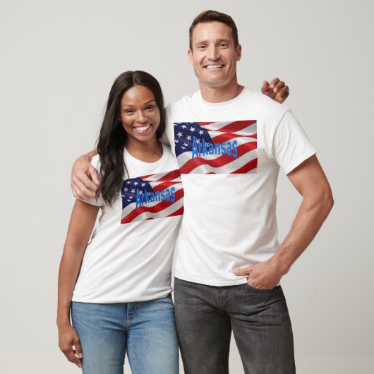 T-shirt Drapeau américain Arkansas (Unisexe)