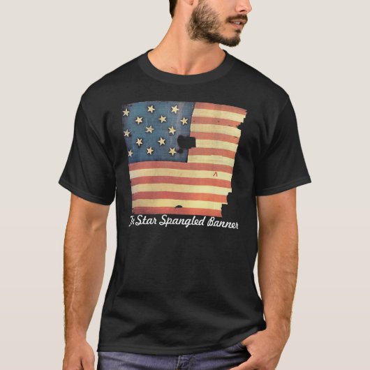 T-shirt Drapeau américain avec 15 étoiles - l'étoile a (Devant)