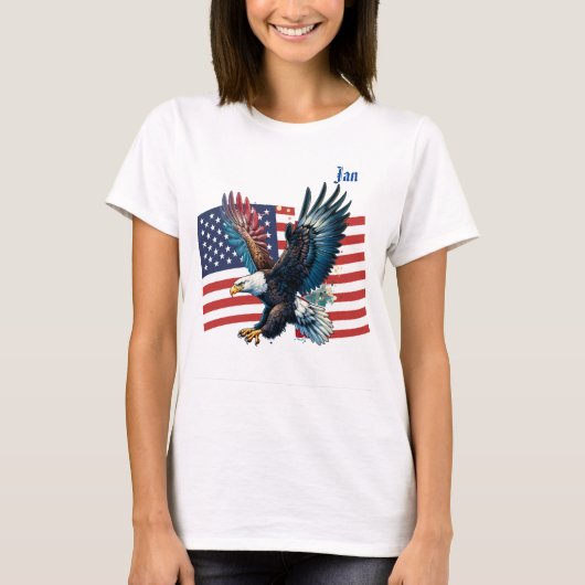 T-shirt Drapeau américain avec American Eagle (Devant)