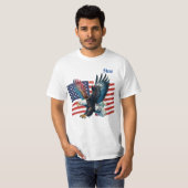 T-shirt Drapeau américain avec American Eagle Men (Devant entier)