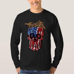 T-shirt Drapeau américain avec bandeau Leopard 4 juillet