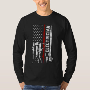 T-shirt Drapeau américain avec chemise électrique pour fem