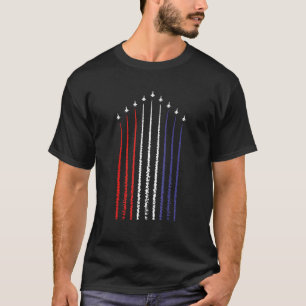 T-shirt Drapeau américain avec des avions de chasse pour l