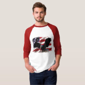 T-shirt Drapeau américain avec Eagle chauve américain (Devant entier)