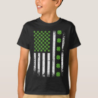 Drapeau américain avec garçon shamrock