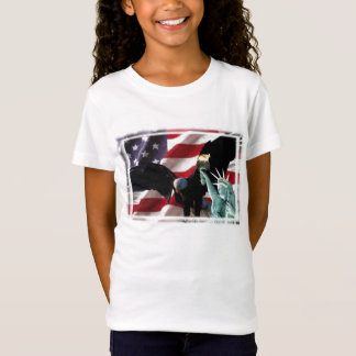 T-Shirt Drapeau américain avec l'Américain Eagle et Madame