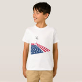 T-shirt Drapeau américain avec le décollage d'avion de (Devant entier)