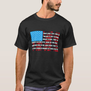 T-shirt Drapeau Américain Avec Paroles D'Hymne National Pa