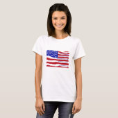 T-shirt Drapeau américain avec Promdge sur rayures (Devant entier)