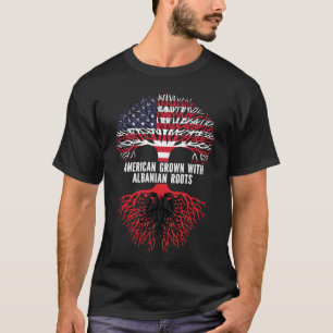 T-shirt Drapeau américain avec racines albanaises États-Un