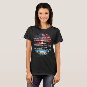 T-shirt Drapeau américain avec racines argentines (Devant entier)
