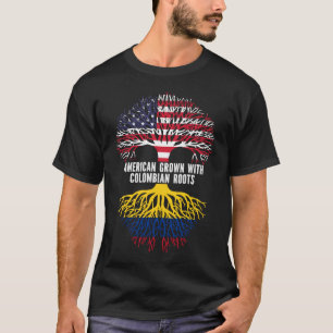 T-shirt Drapeau américain avec racines colombiennes USA