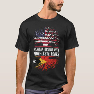 T-shirt Drapeau américain avec racines du Timor Oriental