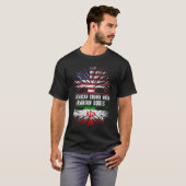 T-shirt Drapeau américain avec racines iraniennes USA (Devant entier)