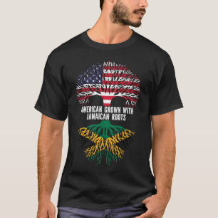 T-shirt Drapeau américain avec racines jamaïcaines USA
