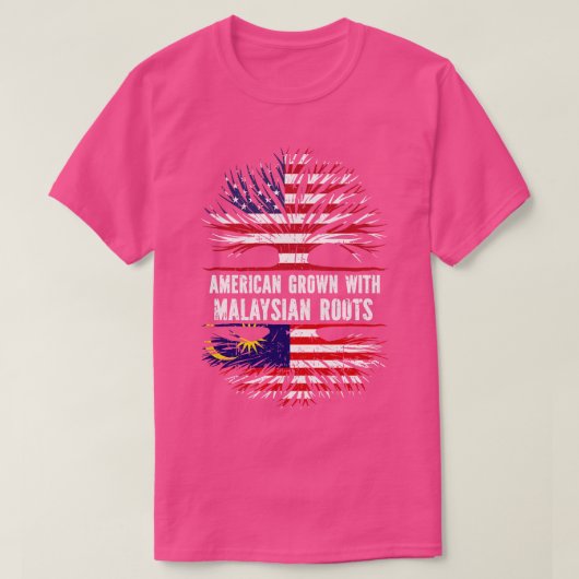 T-shirt Drapeau américain avec racines malaisiennes USA (Design devant)