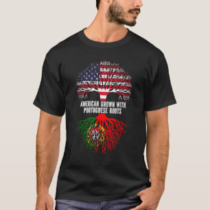 T-shirt Drapeau américain avec racines portugaises USA