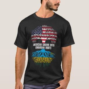 T-shirt Drapeau américain avec racines rwandaises USA