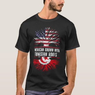 T-shirt Drapeau américain avec racines tunisiennes USA