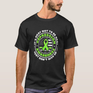T-shirt Drapeau américain avec rubans vert citron pour la