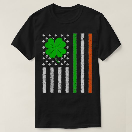 T-shirt Drapeau américain avec Shamrocks pour St patrick d (Design devant)