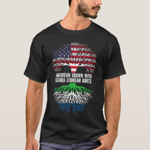 T-shirt Drapeau américain avec Sierra Leone Roots USA