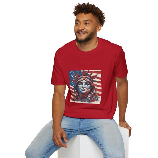 T-shirt Drapeau américain avec statue de la liberté