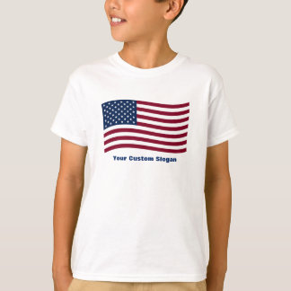 T-shirt Drapeau américain avec votre slogan personnalisé