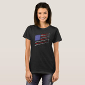 T-shirt Drapeau américain Avion militaire 4e de (Devant entier)