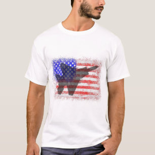 T-shirt Drapeau Américain Avion  Patriotique Force Aérienn