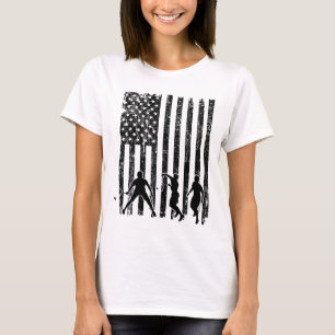 T-shirt Drapeau américain Badminton Chemise Hommes Usa Dra