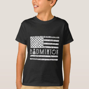 T-shirt Drapeau américain Badminton Usa Navettes Funny Pat
