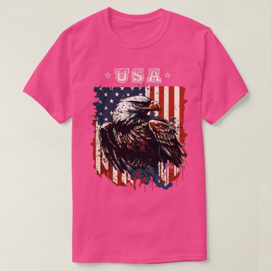 T-shirt Drapeau américain Bald Eagle (Design devant)