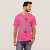 T-shirt Drapeau américain Barbell (Devant entier)