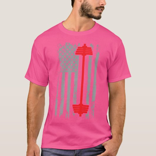 T-shirt Drapeau américain Barbell (Devant)